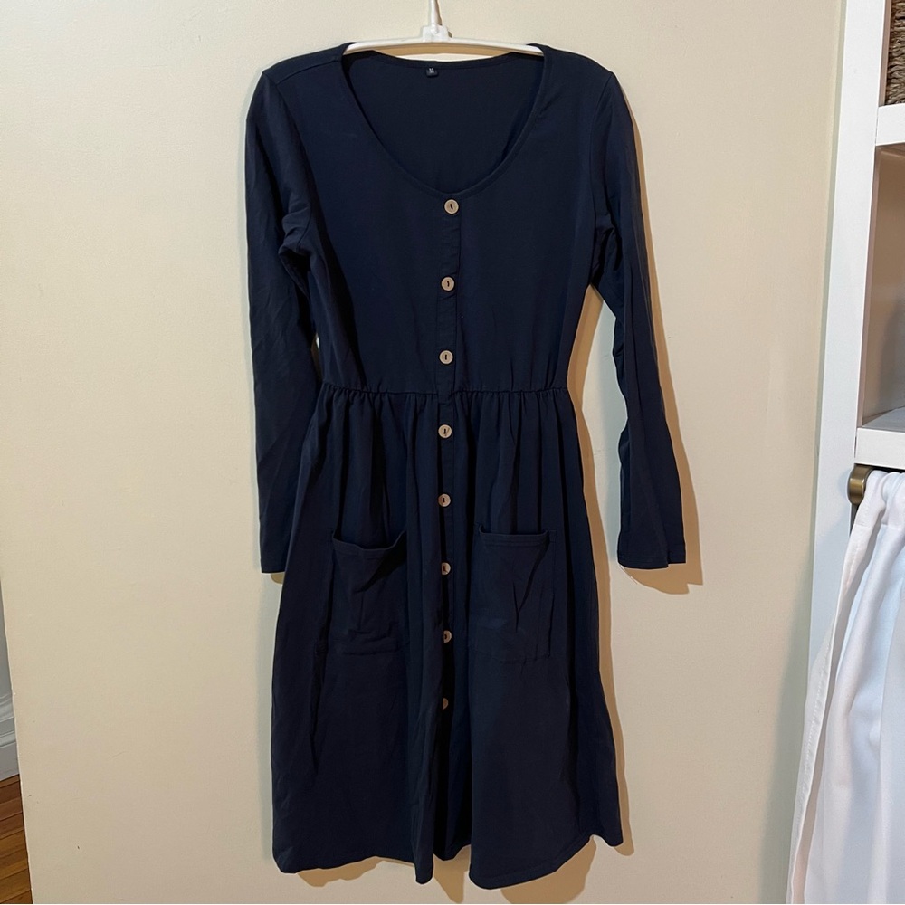 Ouges | Women's V Neck Button Down Skater Dress W… - image 4